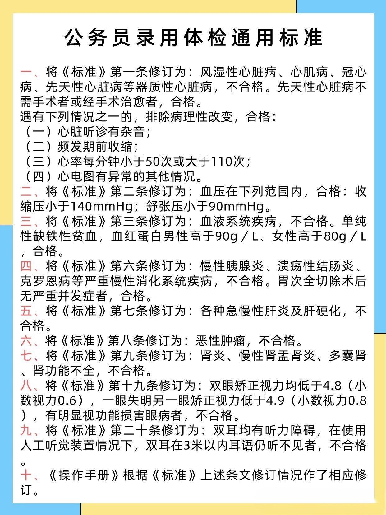 男性公务员体检一般检查项目概览